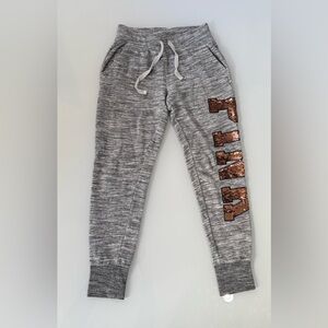 Victoria’s Secret PINK Sequin Logo Joggers – Heather Gray, XS